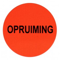 F924 rol @ 2.000 etiketten permanent rond 35 fluor rood zwart bedrukt opruiming F924 rol @ 2.000 etiketten permanent rond 35 fluor rood zwart bedrukt opruiming